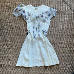 Vintage floral detail mini dress